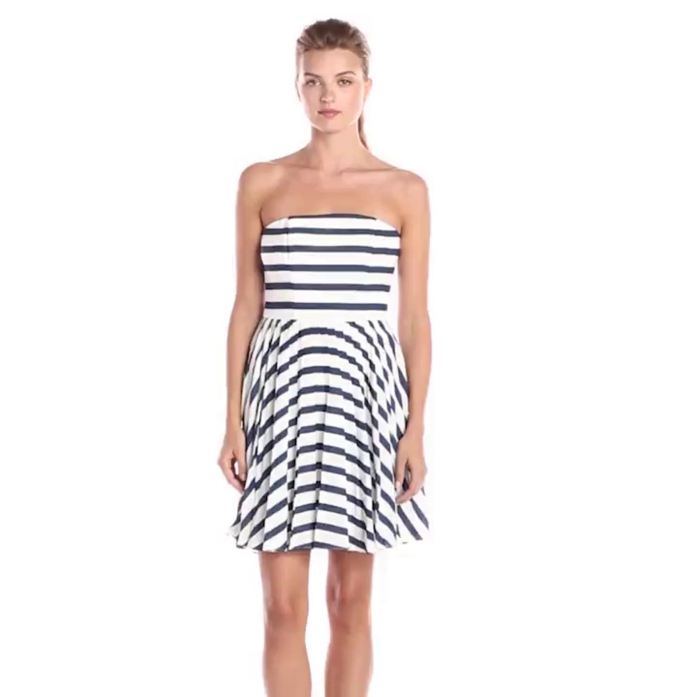 BB Dakota Nautical Strapless Fit and Flare Dress